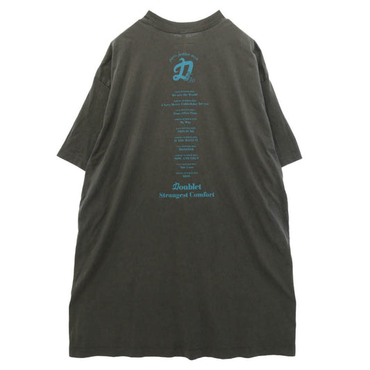 doublet ダブレット 25SS 25SS30CS367 DOUBLET PFW TOUR T-SHIRT パリ ファッションウィーク ツアー ロング丈 Tシャツ 半袖 カットソー グレー系【中古】