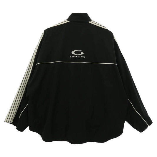 BALENCIAGA バレンシアガ 25ss 831361 Large Tracksuit Jacket ラージ トラック ジャケット ブルゾン ブラック系 46【中古】
