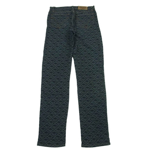 DOLCE&GABBANA ドルチェアンドガッバーナ D&G ロゴ 総柄 デニム パンツ インディゴブルー系 サイズ表記なし【中古】