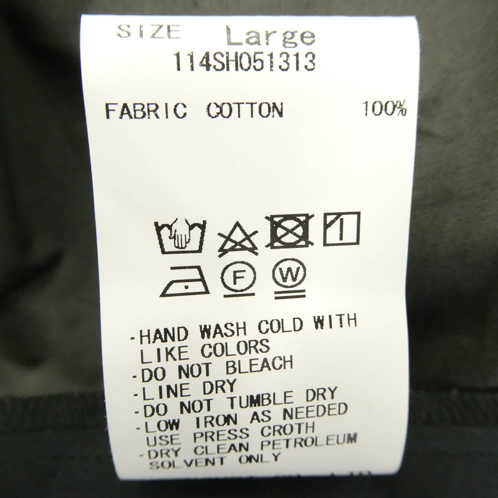 KUON クオン 114SH051313 Kite Shirt S/S パターン切替 半袖 シャツ ブラック系 グレー系 L【極上美品】【中古】