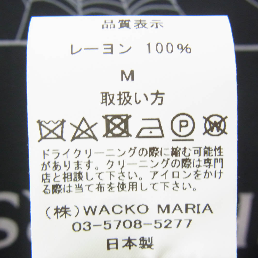 WACKO MARIA ワコマリア 26SS TPS-WM-HI03 × THE PHOENICIAN SCHEME S/S HAWAIIAN SHIRT TYPE-3 フェニキア スキーム 開襟 オープンカラー 半袖 ハワイアンシャツ ブラック系 M【新古品】【未使用】【中古】
