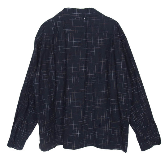 MINEDENIM マインデニム 26SS 2603-5004 KSR Print Flannel Open Collar SH 掠れプリント オープンカラー 長袖 シャツ ブラック系 2【極上美品】【中古】