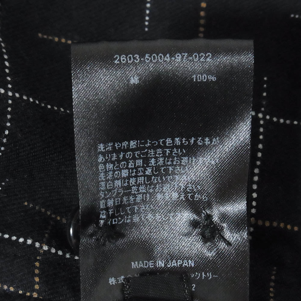 MINEDENIM マインデニム 26SS 2603-5004 KSR Print Flannel Open Collar SH 掠れプリント オープンカラー 長袖 シャツ ブラック系 2【極上美品】【中古】
