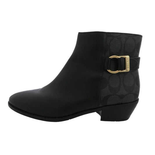 COACH コーチ C5772 Dany Bootie ダニー ブーティ 切り替え ベルテッド ショート ブーツ ブラック系 8【中古】