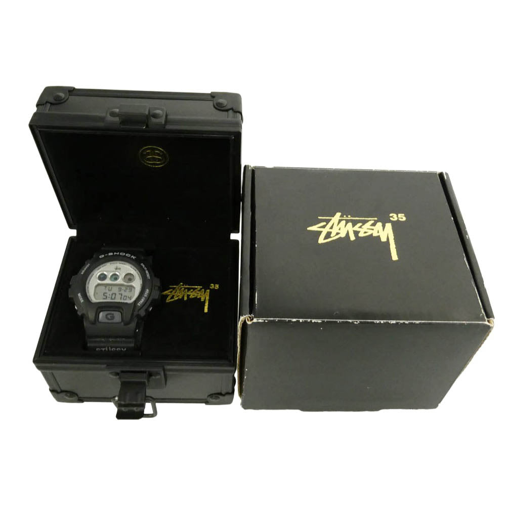 STUSSY ステューシー G-SHOCK ジーショック DW-6900STF-1JR 35th ANNIVERSARY アニバーサリー ウォッチ 初代カラー復刻 腕時計 ブラック系【中古】