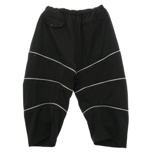 BLACK COMME des GARCONS ブラックコムデギャルソン 26SS 1Q-P022 Zip Through Pants マルチジップ ウール クロップド ギャバジン イージー パンツ ブラック系 L【中古】