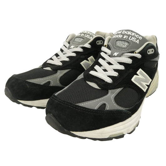 NEW BALANCE ニューバランス M993BK USA製 993 スエード ローカット スニーカー ブラック系 マルチカラー系 27cm【中古】