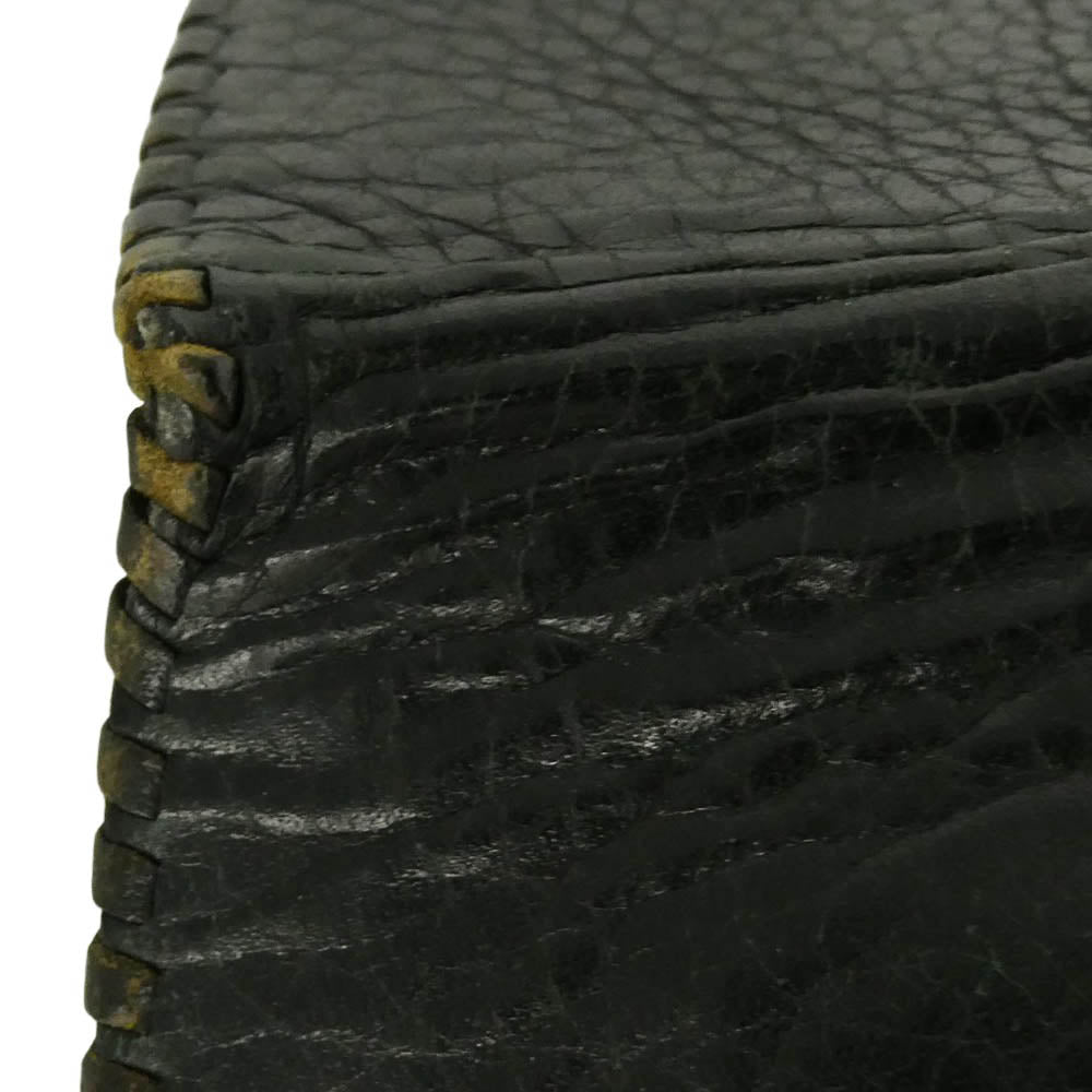 GABOR ガボール GABORATORY ガボラトリー スカル Tバー コンチョ 三つ折り レザー ロングウォレット 長財布 ブラック系【中古】