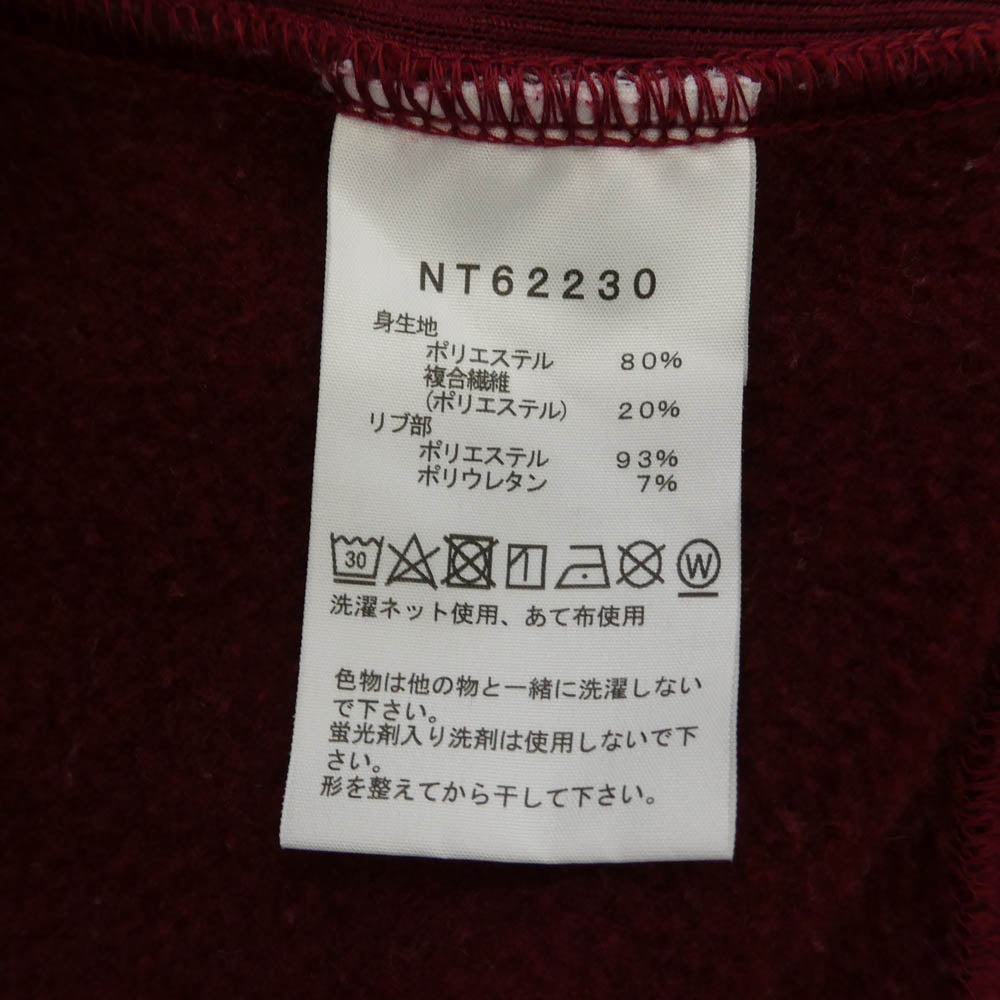 THE NORTH FACE ノースフェイス NT62230 BACK SQUARE LOGO FOODIE バックスクエア ロゴ フーディ プルオーバー パーカー エンジ系 L【中古】