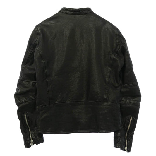 ISAMUKATAYAMA BACKLASH イサムカタヤマバックラッシュ maxsix マックスシックス 1500-01 maxsix マックスシックス別注 Leather riders Jacket ジャパンステア製品染め 裏地スカル シングルライダースジャケット ブラック系 M【中古】