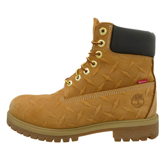 Supreme シュプリーム Timberland ティンバーランド 23AW × Timberland ティンバーランド Diamond Plate 6inch Premium Waterproof Boot ダイアモンドプレート 6インチ プレミアム ウォータープルーフ ブーツ ライトブラウン系 27cm【中古】