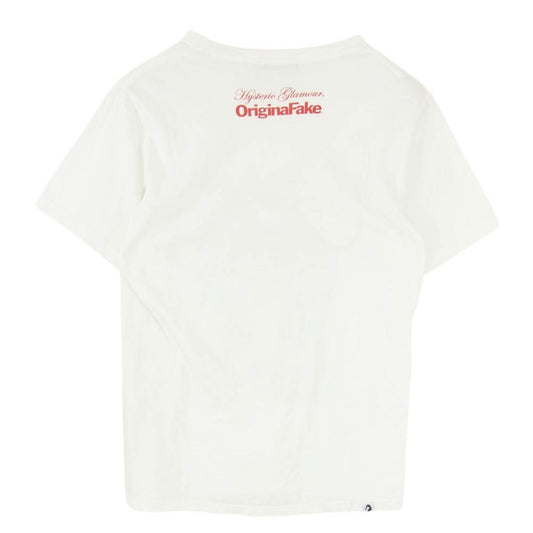 HYSTERIC GLAMOUR ヒステリックグラマー 0212CT23 KAWS カウズ ORIGINAL FAKE オリジナルフェイク ガールプリント カウズ 半袖 Tシャツ ホワイト系 M【中古】