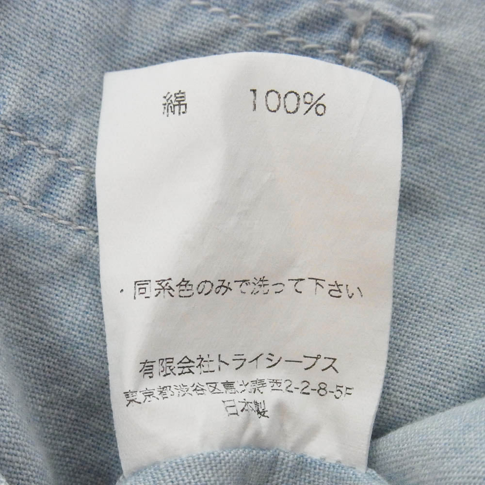 STANDARD CALIFORNIA スタンダードカリフォルニア SD Chambray Shirt シャンブレー 長袖 シャツ ライトブルー系 L【中古】