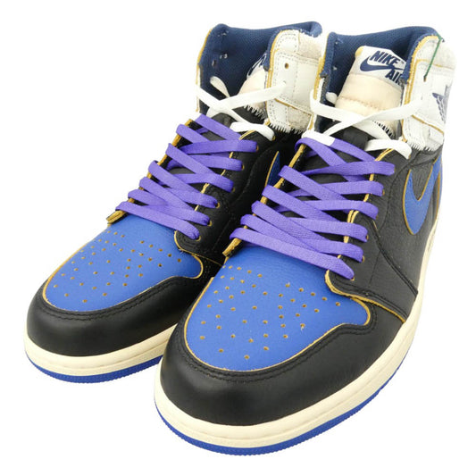 NIKE AIR JORDAN ナイキ ジョーダン IO7847-001 【フェイクバスターズ鑑定済】x fragment design フラグメント × UNION ユニオン Air Jordan 1 Retro High OG AJ1 エアジョーダン ハイカット スニーカー ブルー系 ブラック系 28cm【新古品】【未使用】【中古】