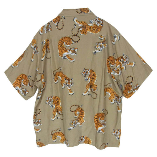 WACKO MARIA ワコマリア 22SS TIMLEHI-WM-HI29 x TIM LEHI ティムリーハイ S/S HAWAIIAN SHIRT ハワイアン オープンカラー 半袖 シャツ ベージュ系 S【中古】