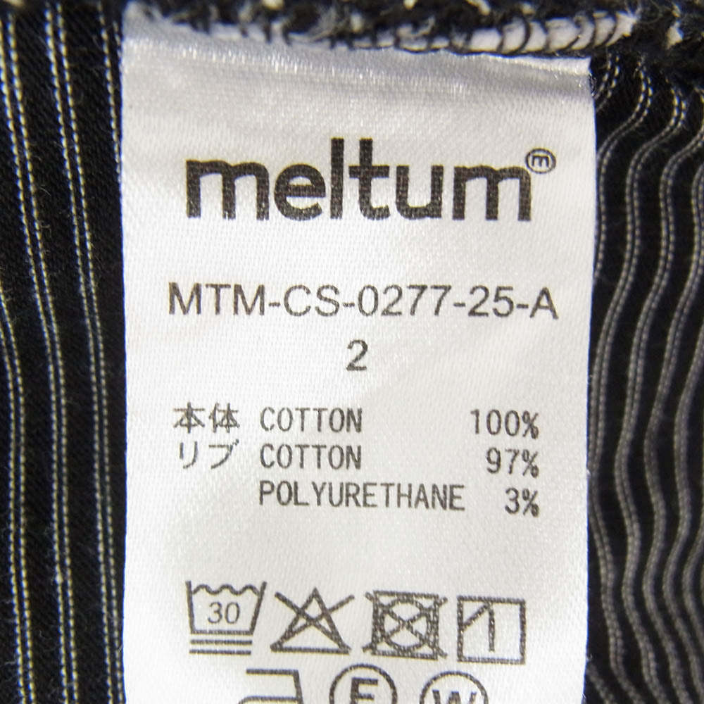 メルタム MTM-CS-0277-25-A BORDER BALLOON TEE S/S ボーダー ドローコード付き バルーン 半袖 Tシャツ カットソー ブラック系 2【中古】
