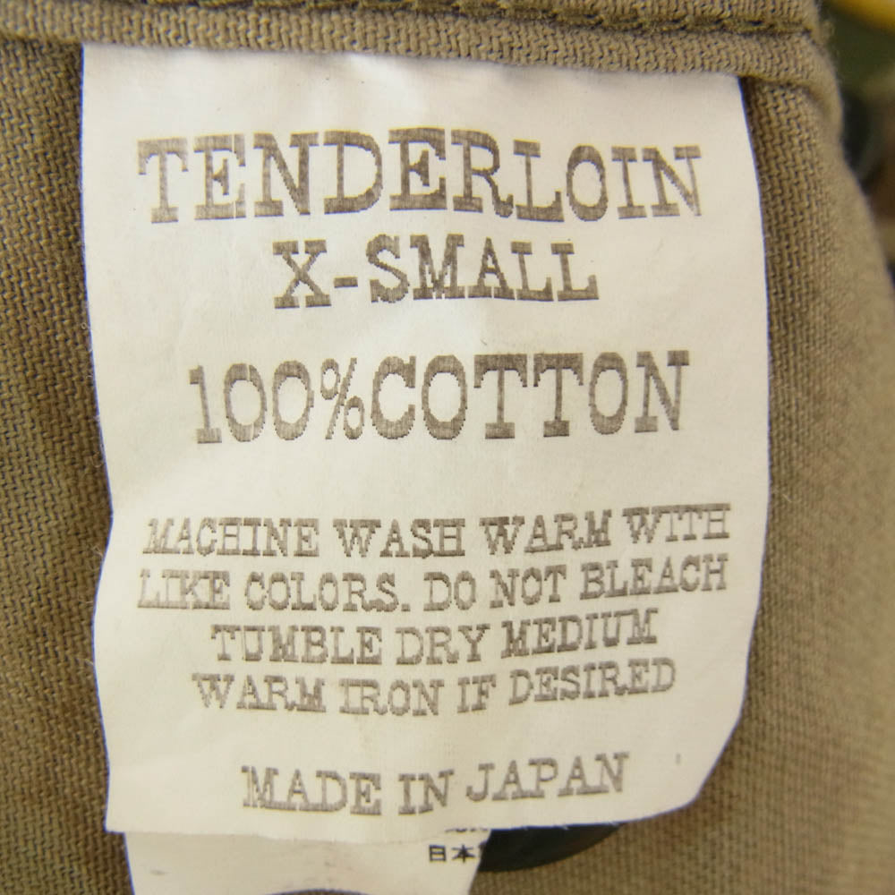 TENDERLOIN テンダーロイン T-BAMBOO SHT タイガーカモ バンブー シャツ ジャケット カーキ系 XS【中古】