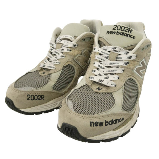 NEW BALANCE ニューバランス N.HOOLYWOOD エヌハリウッド ML2002RV x N.HOLLYWOOD エヌハリウッド × INVINCIBLE インビンシブル 2002R メッシュ スエード スニーカー グレー系 27cm【中古】