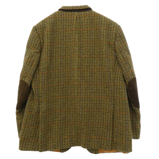 Barbour バブアー エルボーパッチ ガンクラブ チェック ツイード 2B テーラード ジャケット ブラウン系 27【中古】