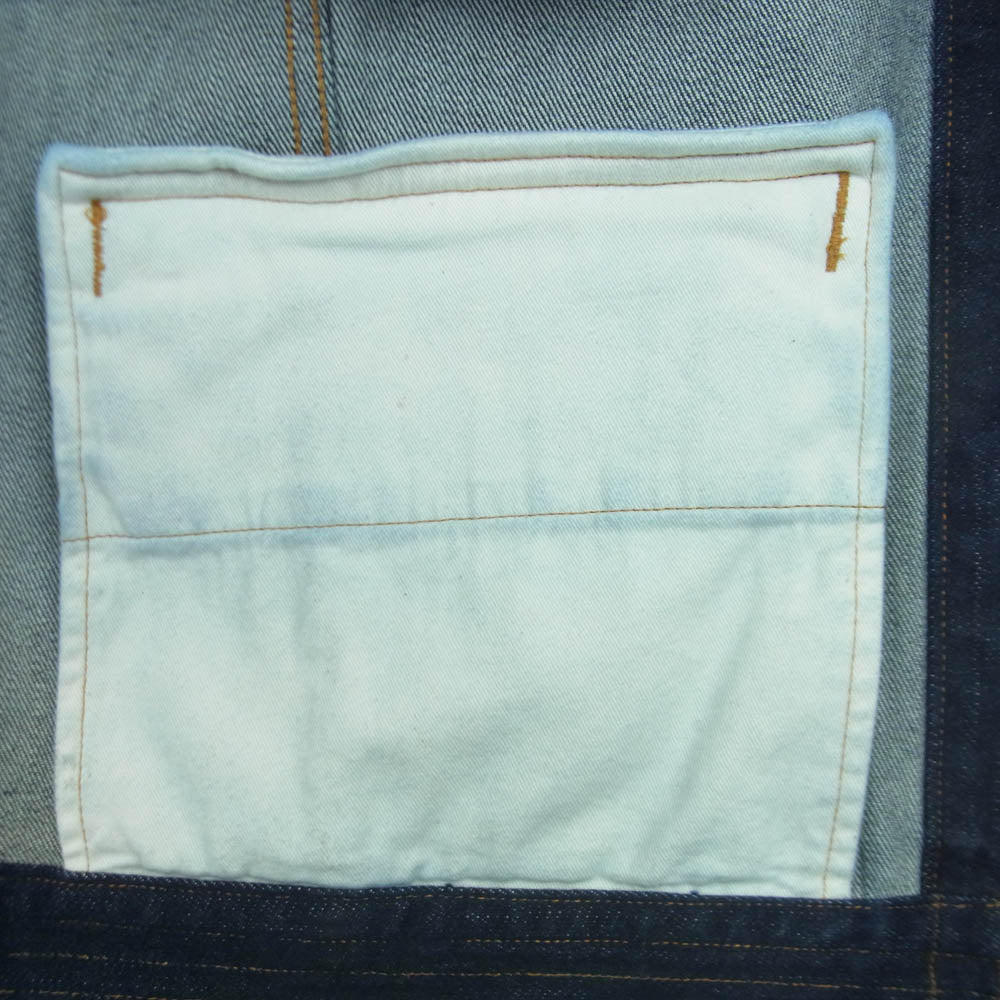 KOJIMA GENES 児島ジーンズ 13oz ストレッチ デニム シングル ライダース ジャケット インディゴブルー系 XXL【中古】