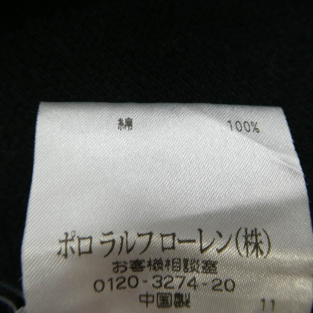 POLO RALPH LAUREN ポロ・ラルフローレン Big Pony Polo Shirt CUSTOM FIT ビック ポニー カスタム フィット ショルダー ナンバリング 半袖 ポロシャツ ブラック ブラック系 M【中古】