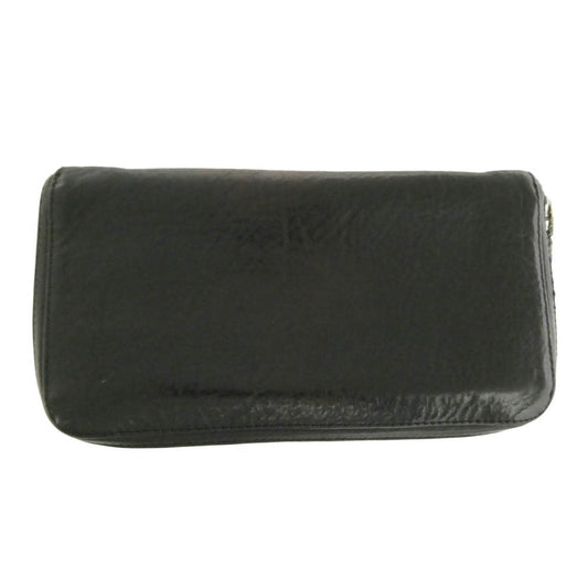 CHROME HEARTS クロムハーツ(原本無) REC F ZIP PLANE プレーン ジップ レザーウォレット ブラック系【中古】