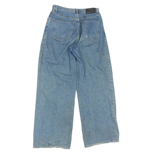 ジョンローレンスサリバン 24AW 2B004-0324-35 WASHED DENIM TUCKED WIDE PANTS ウォッシュド加工 ワイド デニム パンツ インディゴブルー系 46【中古】