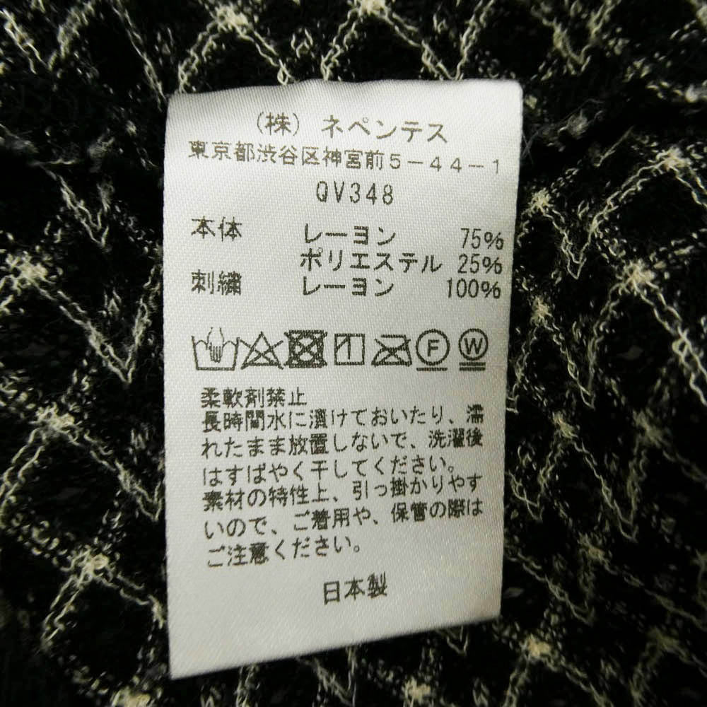 Needles ニードルス QV348 L/S U-Neck Tee パピヨン刺繍 Uネック ロングスリーブ 長袖 カットソー ブラック系 M【中古】