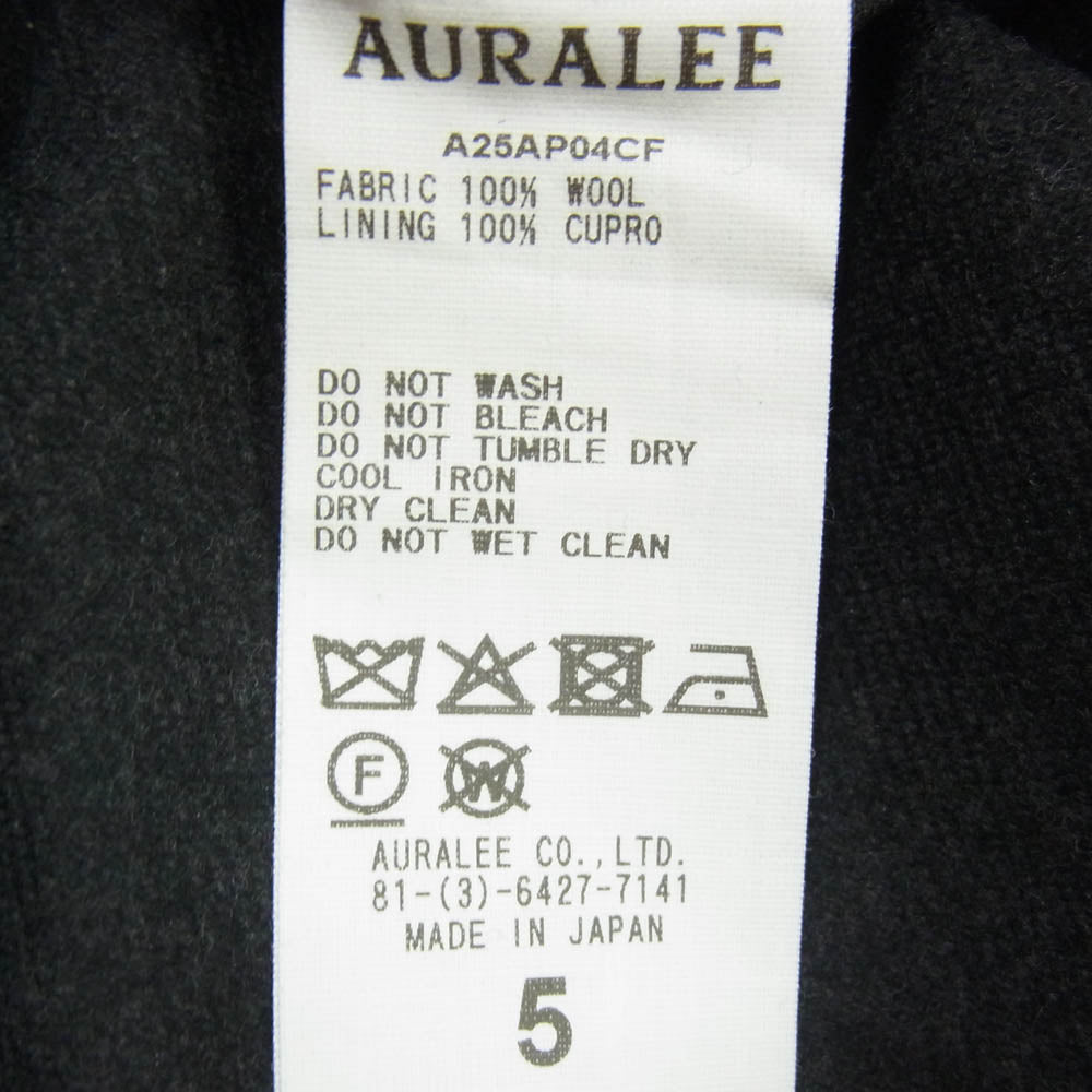 AURALEE オーラリー 25AW A25AP04CF WOOL FULLING FLANNEL CARGO SLACK ウール フランネル カーゴ スラックス パンツ チャコール系 5【極上美品】【中古】