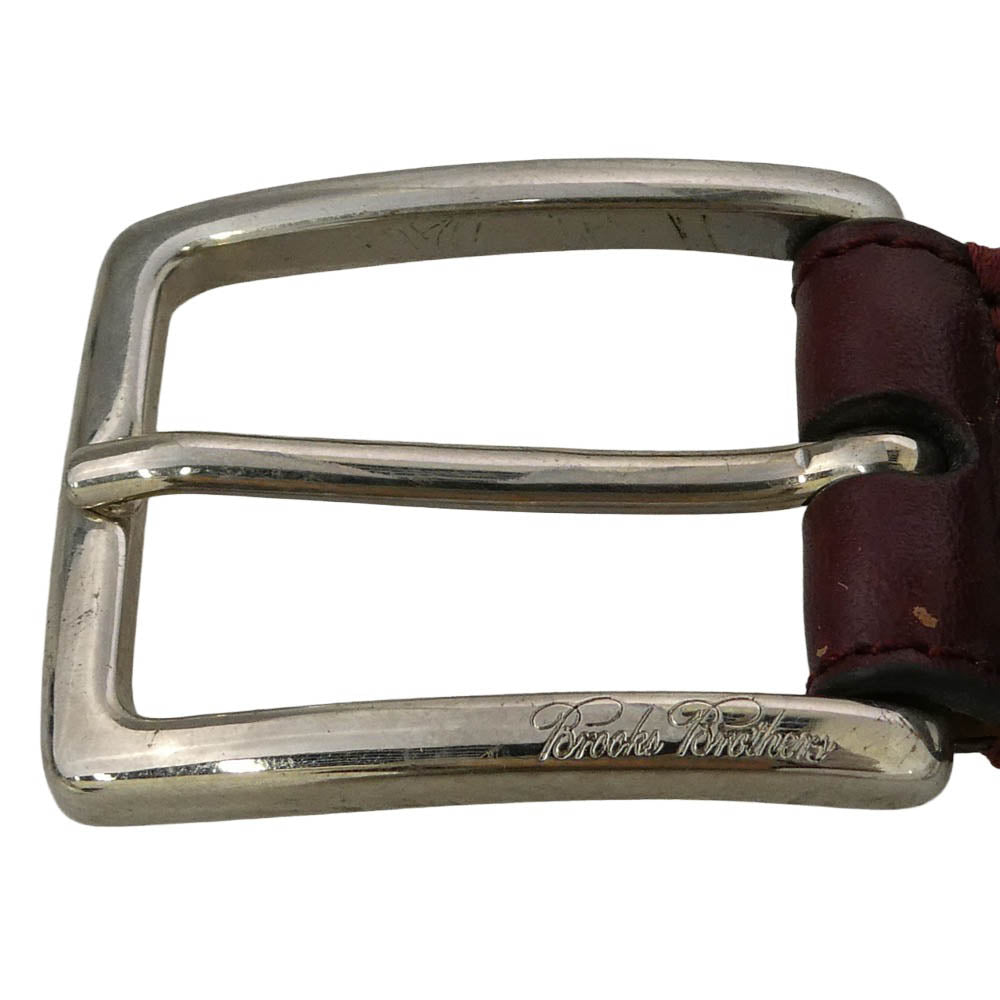 Brooks Brothers ブルックスブラザーズ イタリア製 レザー ベルト ブラウン ワインレッド系 36【中古】