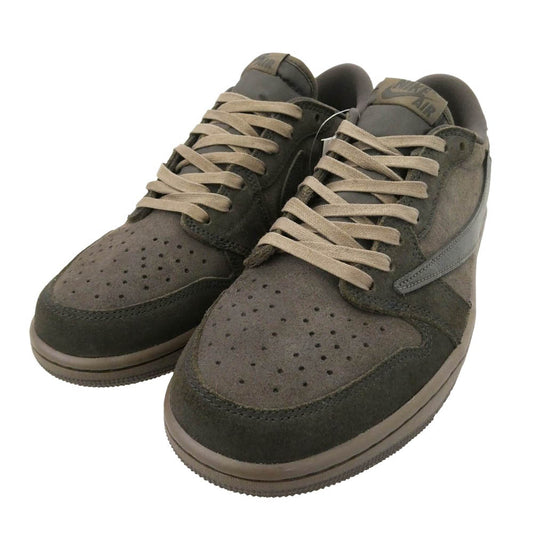 NIKE ナイキ DM7866-202 × Travis Scott トラヴィススコット【フェイクバスターズ鑑定済】Air Jordan 1 Low OG SP Velvet Brown and Dark Mocha AJ1 エアジョーダン ロー スニーカー ダークブラウン系 27.5cm【新古品】【未使用】【中古】
