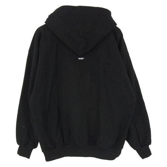 WTAPS ダブルタップス 23AW 232ATDT-HPM03S PASTHG / HOODY / COTTON ロゴプリント プルオーバー パーカー ブラック系 X02【中古】