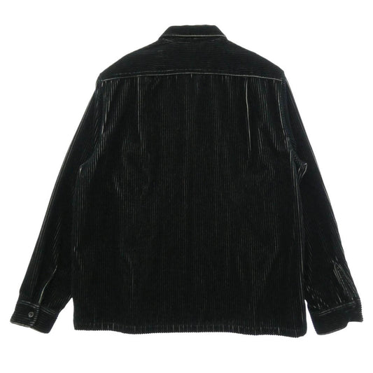 Supreme シュプリーム 23SS 2-Tone Corduroy Zip Up Shirt Black 2トーン コーデュロイ ジップアップ シャツ ブラック系 L【美品】【中古】
