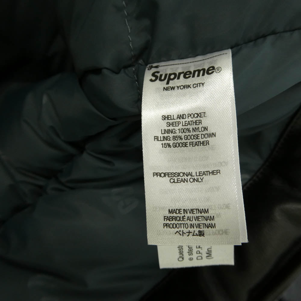 Supreme シュプリーム 23SS GORE-TEX Leather 700-Fill Down Parka Black ゴアテックス レザー 700フィル ダウンパーカ ダウンジャケット ブラック系 M【極上美品】【中古】