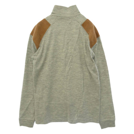 KUON クオン ショルダーキャンバスパッチ タートルネック 長袖 カットソー グレー系 L【中古】