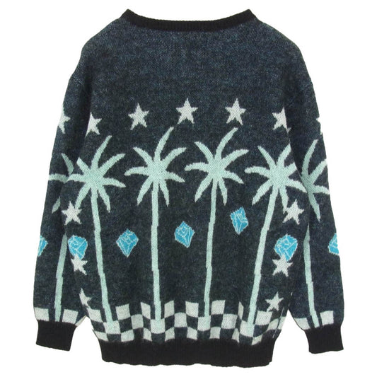 WACKO MARIA ワコマリア 24SS-WMK-KN18 MOHAIR BLEND CREW NECK SWEATER モヘアブレンド クルーネック セーター ニット ブラック系 L【極上美品】【中古】