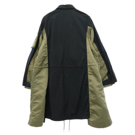 Sacai サカイ 21AW SCM-035 MILITARY COAT ドッキング ミリタリーコート ダークネイビー系 3【極上美品】【中古】