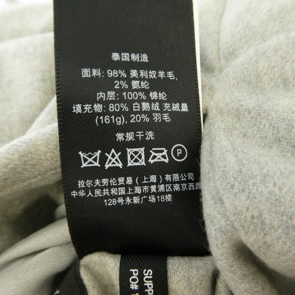 RALPH LAUREN ラルフローレン 16786U6 黒タグ ウール リバーシブル ハイネック ダウンベスト グレー系 S【中古】