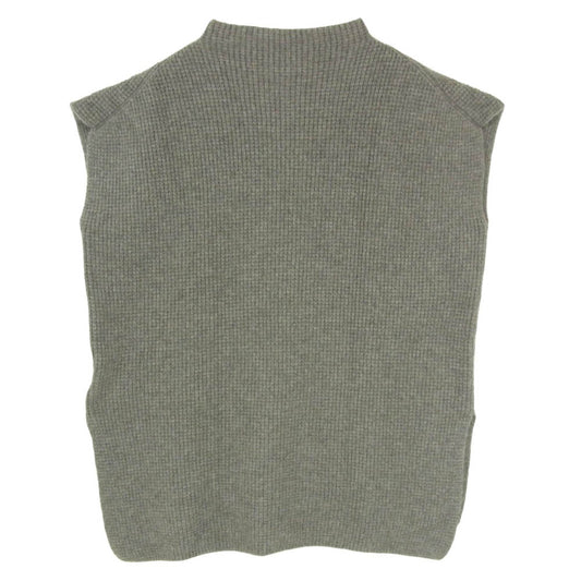 エヴァムエヴァ カシミヤ100% ボトルネック ニット ベスト グレー系 M【中古】