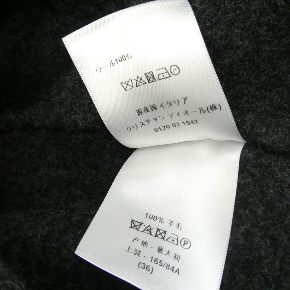 Christian Dior クリスチャンディオール 940M25A1019 イタリア製 ラムズウール100% ダブルブレスト コート グレー系 40【中古】
