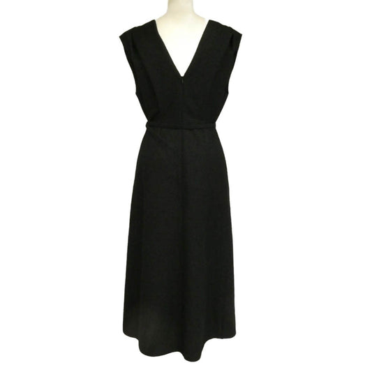 Christian Dior クリスチャンディオール 25SS 521R78A1761 イタリア製 マリア・グラツィア・キウリ期 25SSコレクション LOOK17 Mid-Length Belted Dress ベルト付き ミディドレス ヴァージンウール ワンピース ブラック系 36【中古】