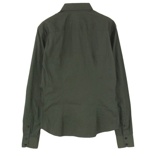 PRADA プラダ フロントポケットデザイン ボタンダウン ロングスリーブ 長袖 シャツ カーキ系 39【中古】