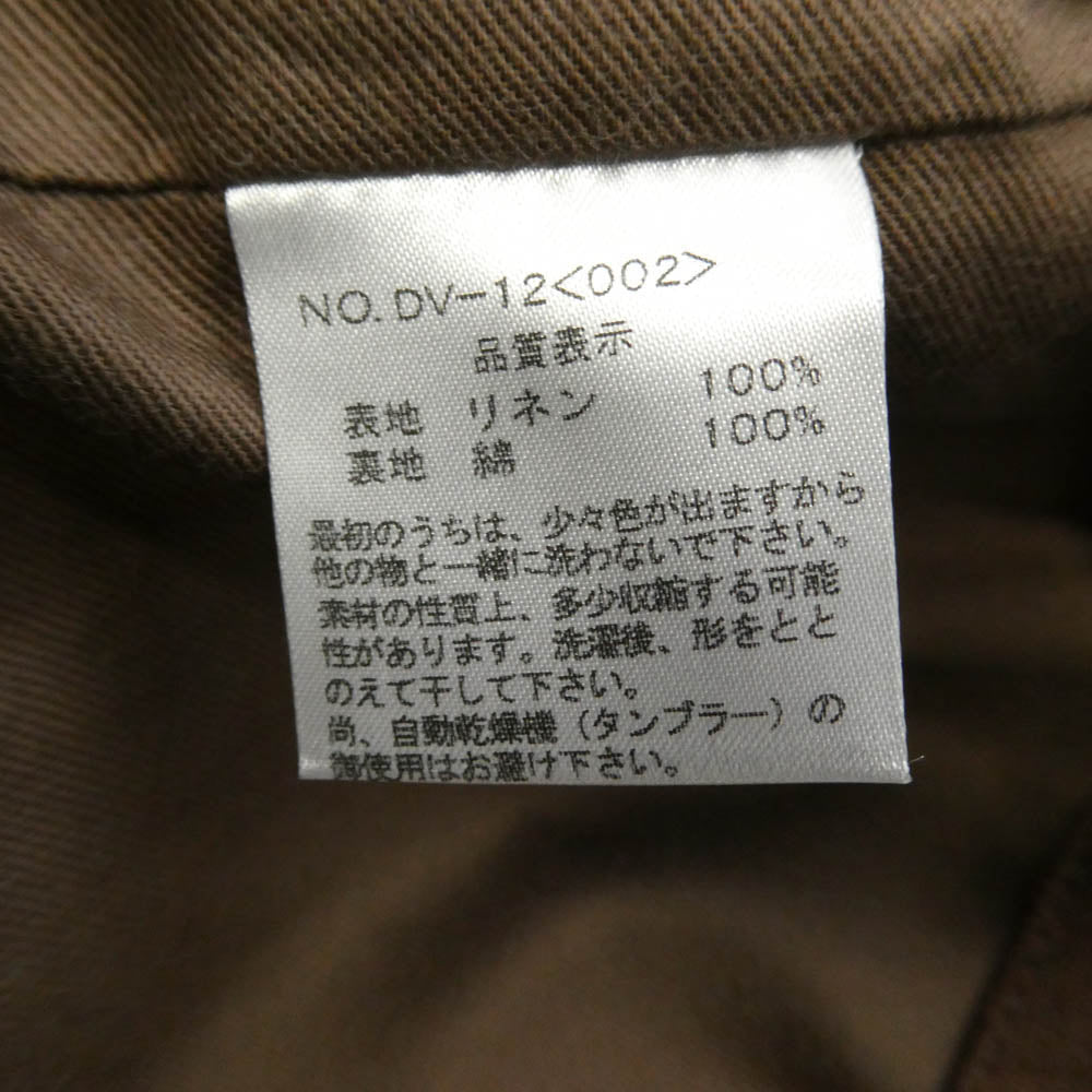 DJANGOATOUR ジャンゴアトゥール DV-12 LINEN VEST リネン ベスト ブラウン系 M【極上美品】【中古】