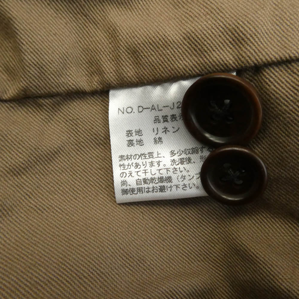 DJANGOATOUR ジャンゴアトゥール D-AL-J22 CLASSIC JAZZ JACKET クラシック ジャズ ジャケット リネン テーラード ジャケット ブラウン系 38【極上美品】【中古】