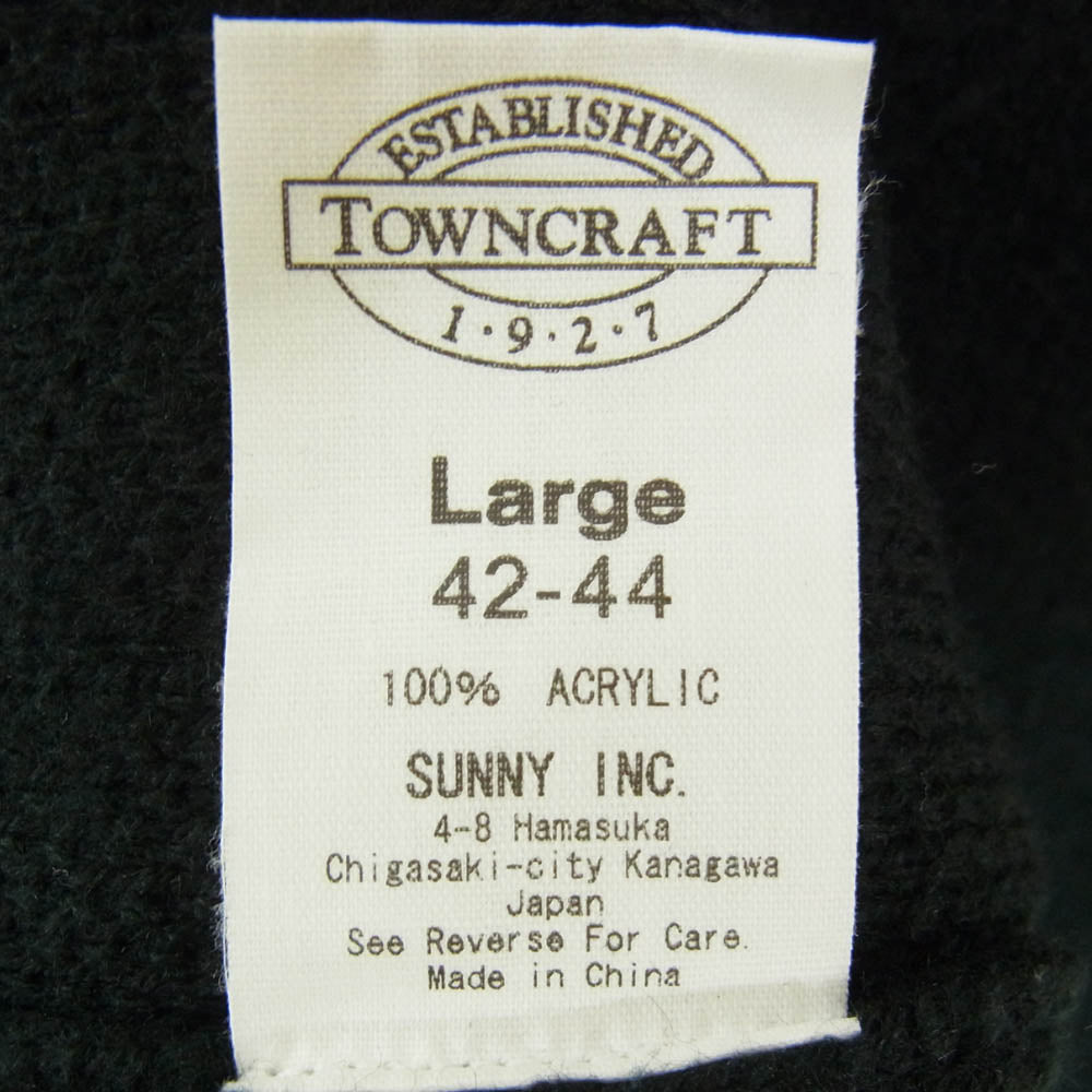 TOWNCRAFT タウンクラフト PENNEYS THE FOX ZIP UP CARDIGAN ペニーズ ニット ジップアップ カーディガン ブラック系 L【中古】