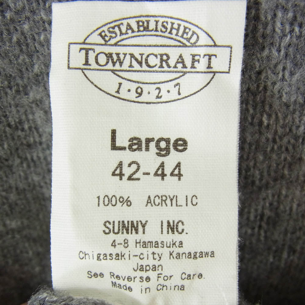 TOWNCRAFT タウンクラフト PENNEYS THE FOX ZIP UP CARDIGAN ペニーズ ニット ジップアップ カーディガン グレー系 L【中古】