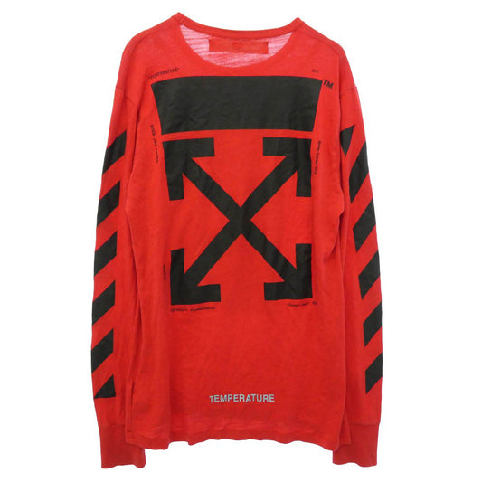 OFF-WHITE オフホワイト 18SS OMAB001S18001012 DIAG MONALISA L/S TEE モナリザ ロンT 長袖 Tシャツ カットソー レッド系 L【中古】