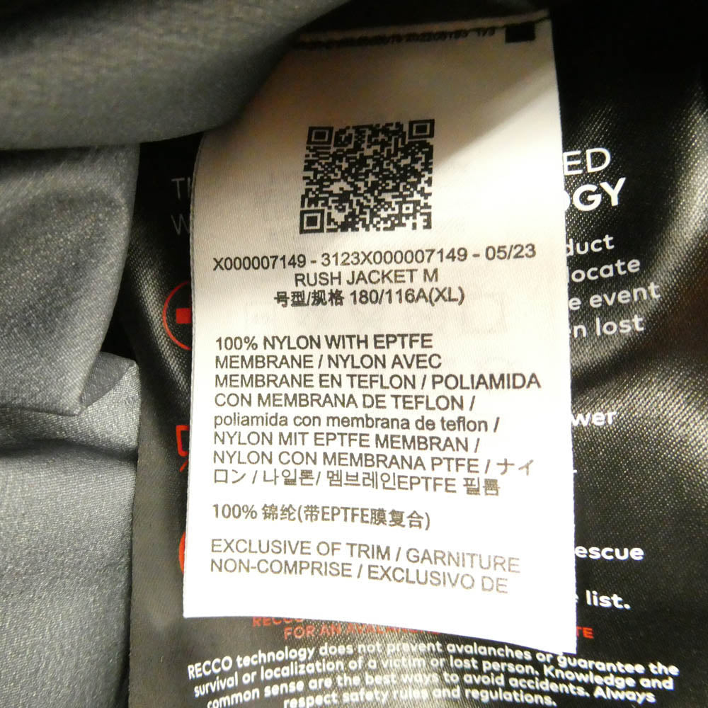 ARC'TERYX アークテリクス 23SS X000007149 Rush Jacket Men's GORE-TEX YUKON EDZIZA ラッシュ ジャケット メンズ ゴアテックス マウンテン パーカー フード シェル ジャケット イエロー系 XL【新古品】【未使用】【中古】