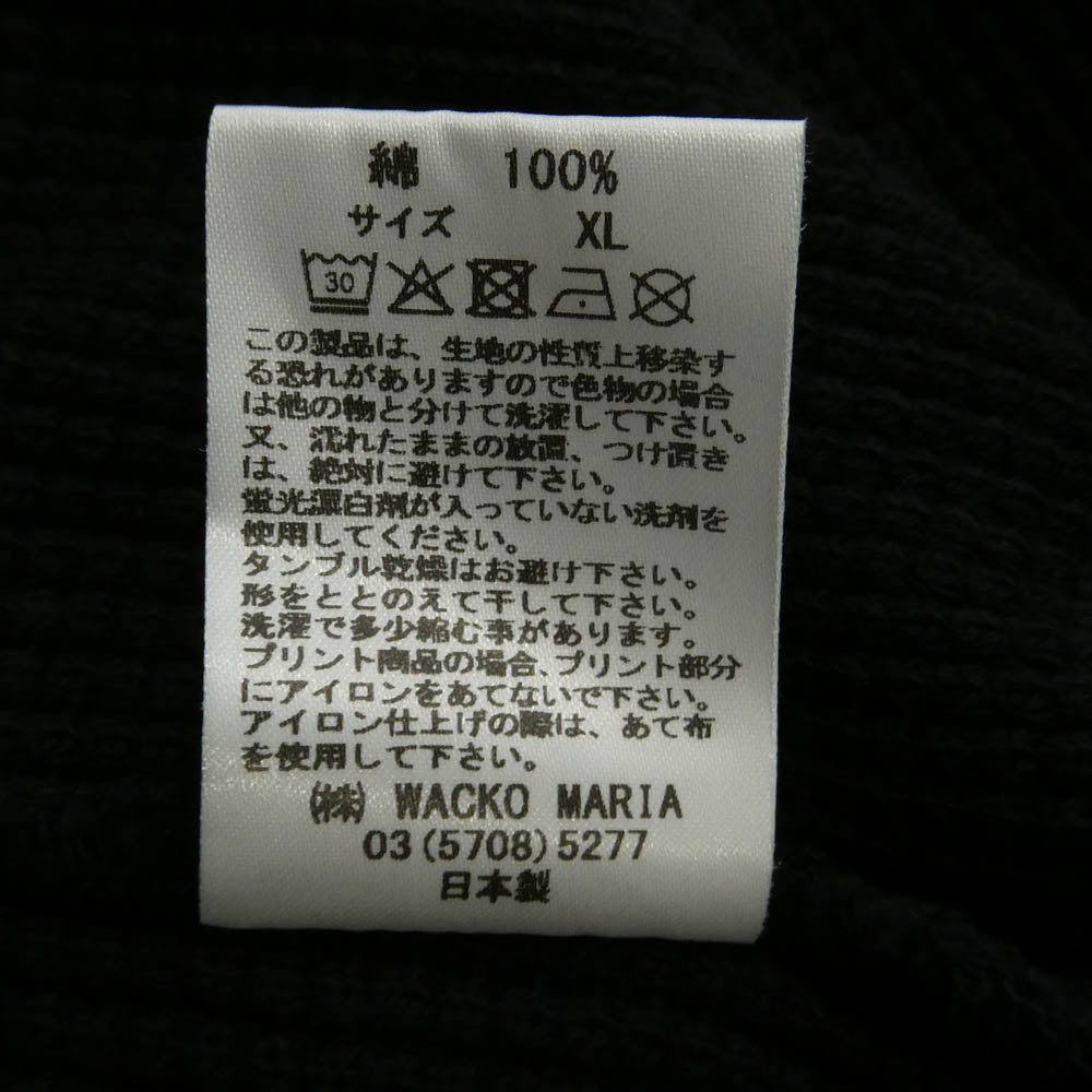 WACKO MARIA ワコマリア THERMAL SHIRT ヘビーウェイト サーマル 長袖 カットソー ブラック系 XL【中古】