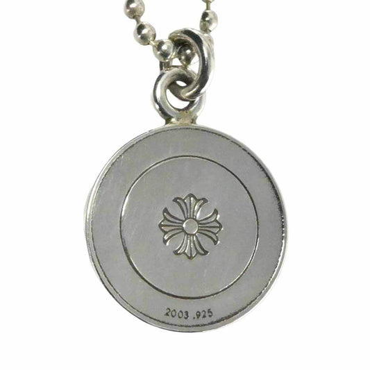 CHROME HEARTS クロムハーツ(原本無) 2025年直営店購入レシート付属 CHRM ANGL MDL V2 エンジェルメダル チャーム ペンダントトップ + ボールチェーン30inch ネックレス シルバー系【中古】